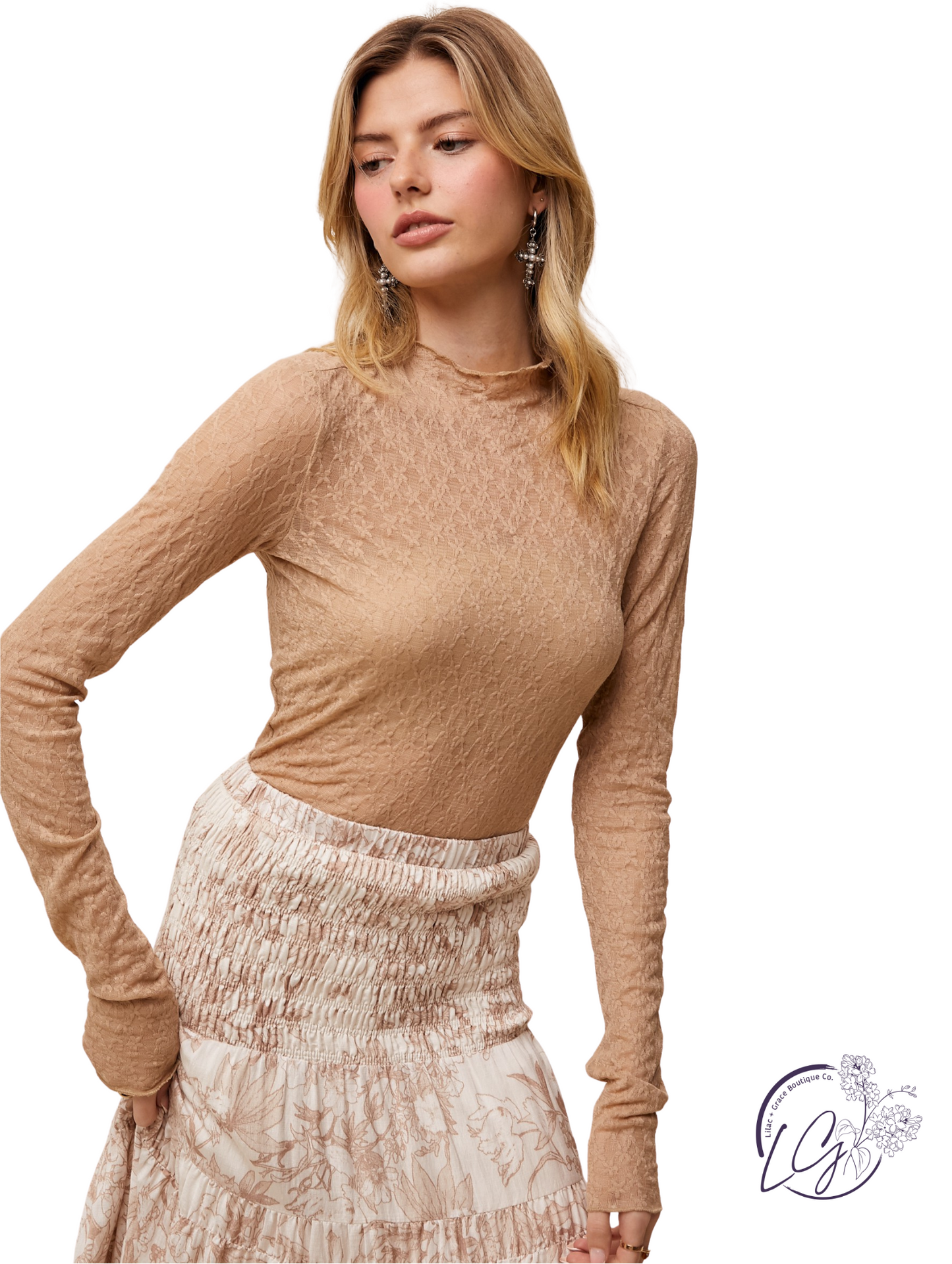 Glint of Sheerness Lace Top