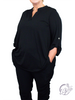 Curvy Black Lizzy 3/4 Sleeve Top