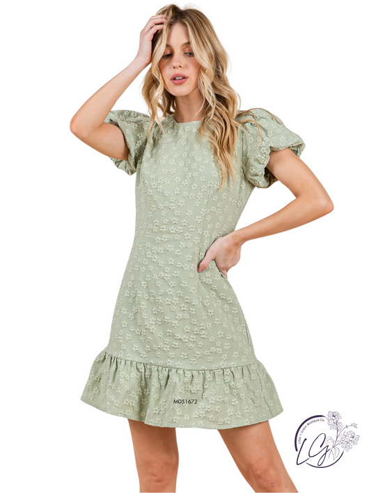 Roselure Jacquard Peplum Mini Dress