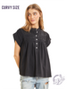 Curvy Love This Vibe Pleated Top