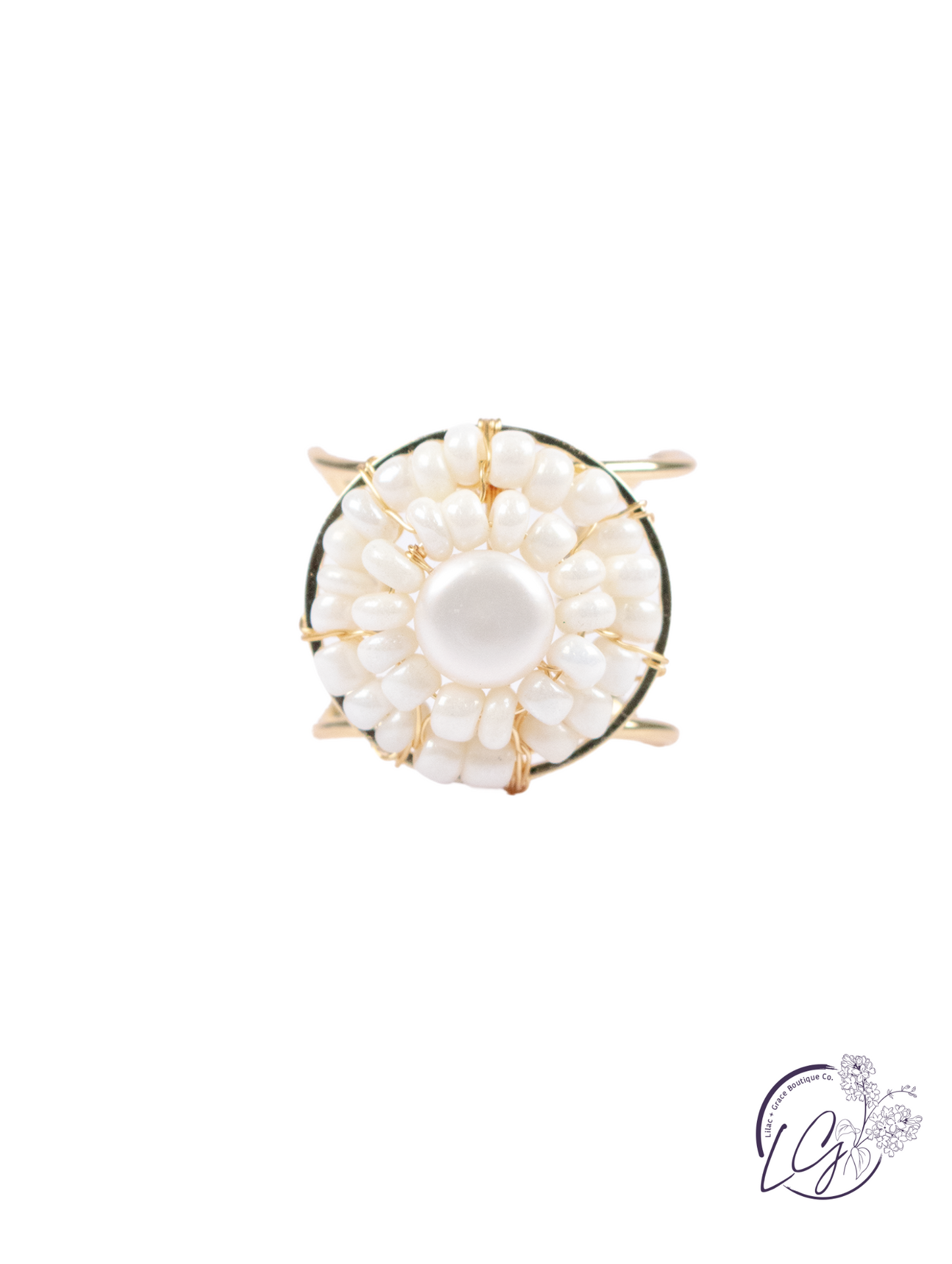 Mica Gold & Pearl Ring