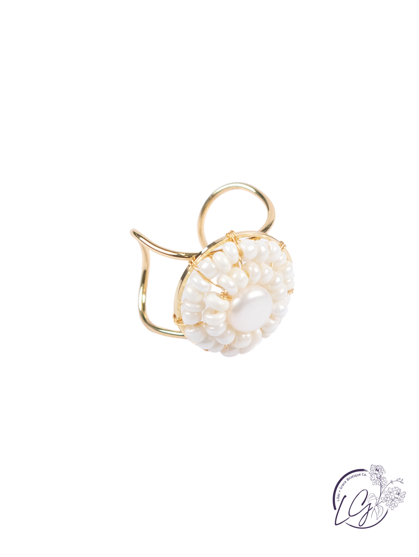 Mica Gold & Pearl Ring
