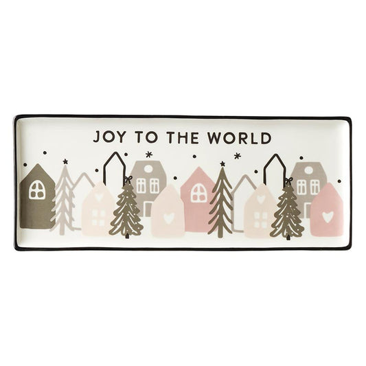 Christmas Village Ceramic Tray