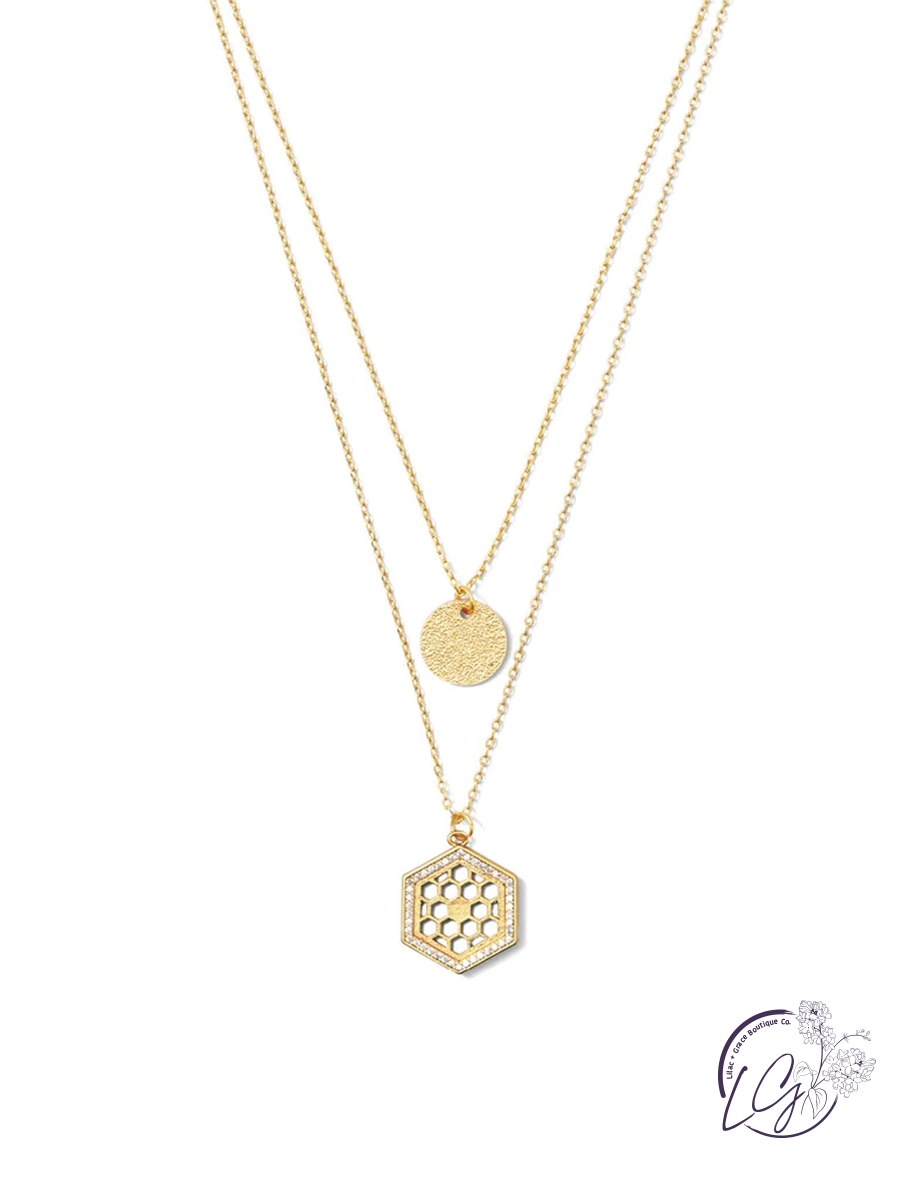 Double Layer Honeycomb Necklace