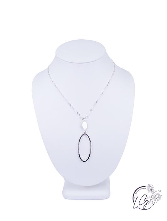 Oval With Rhinestones Necklace Set