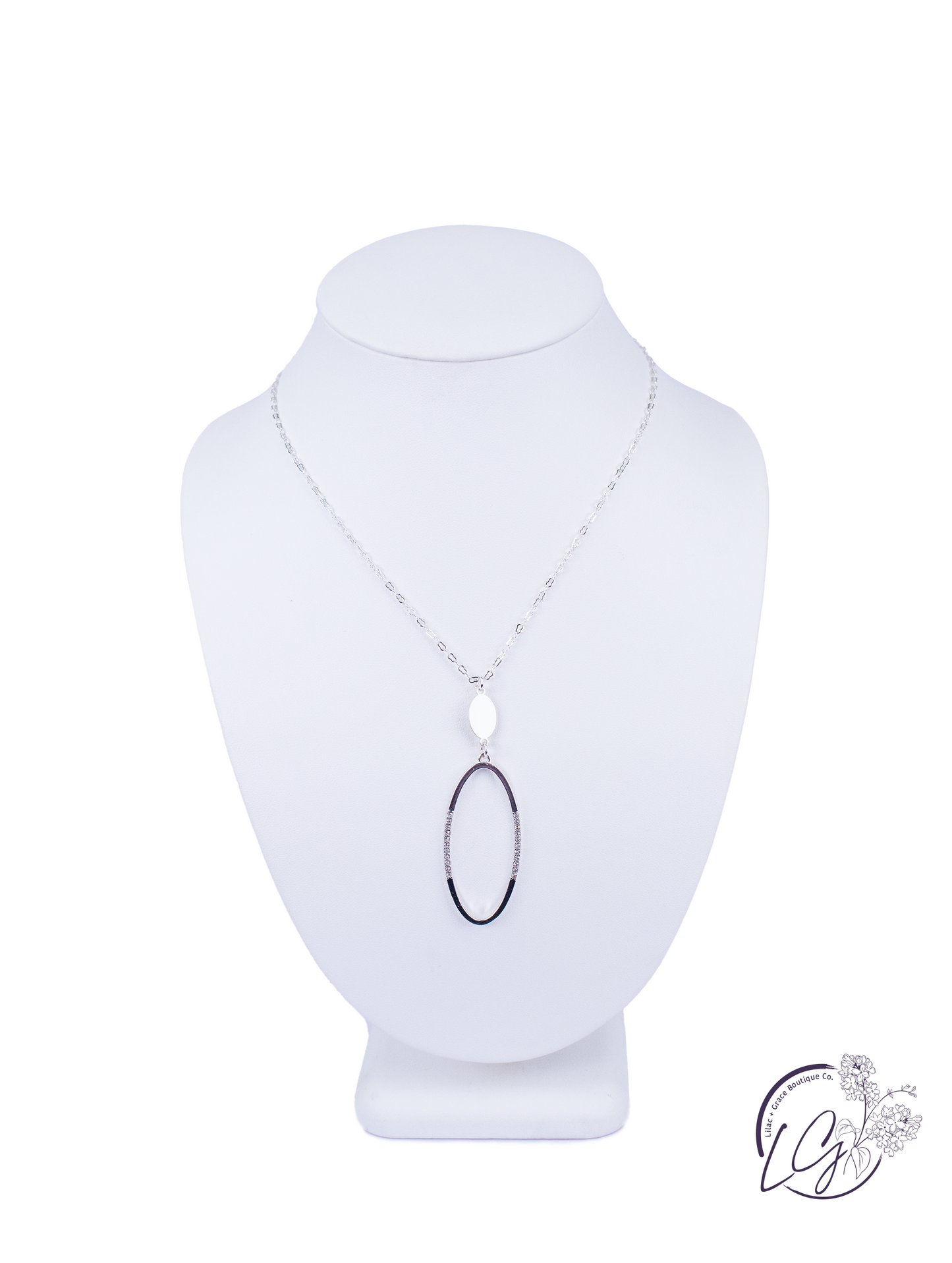 Oval With Rhinestones Necklace Set