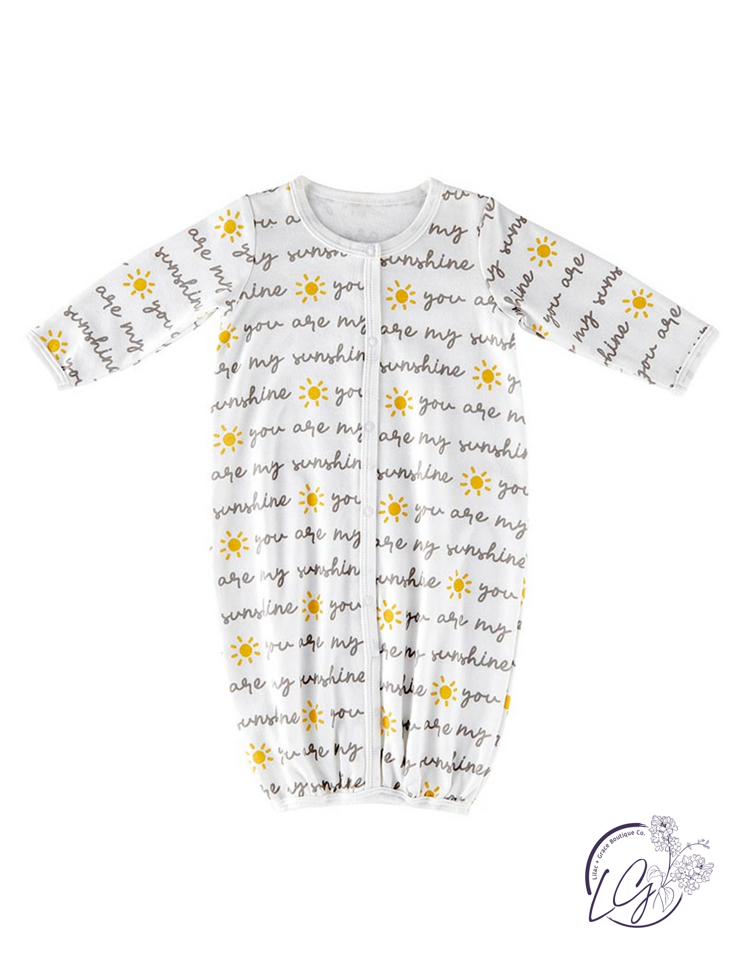 Hummed to Sleep Newborn Gown