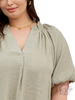 Curvy Skyline Dreams V-Neck Blouse