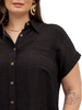 Curvy Modern Solid Button Down