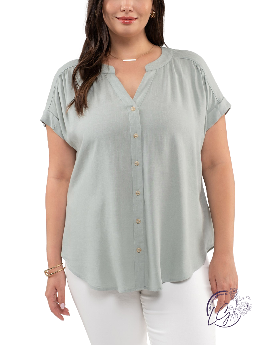 Curvy City Lights Button Down Top