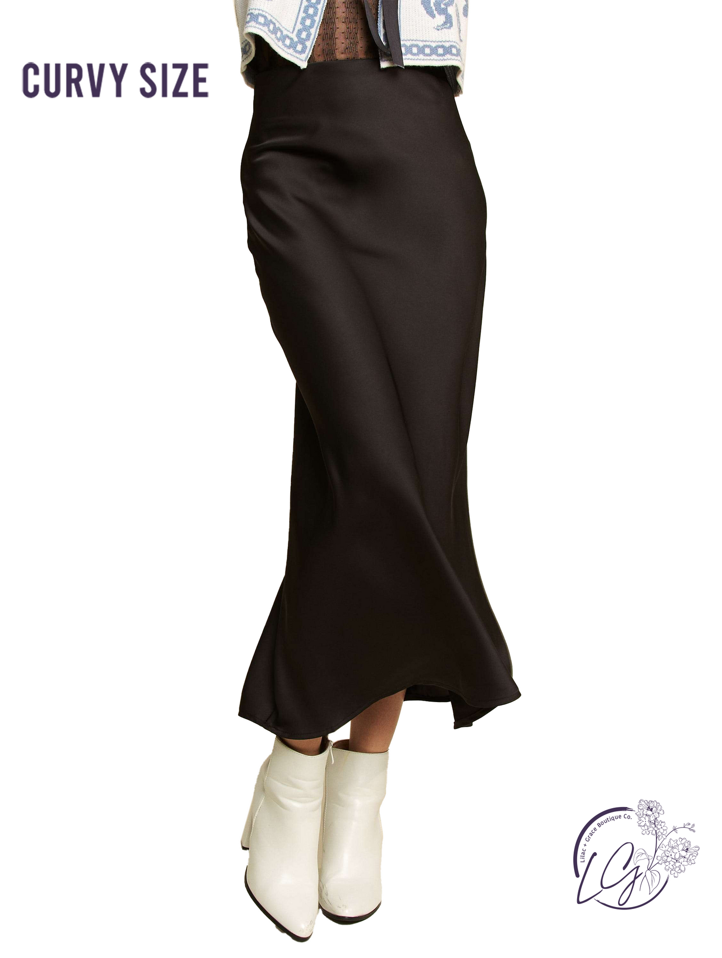 Curvy City Stroll Sleek Midi Skirt