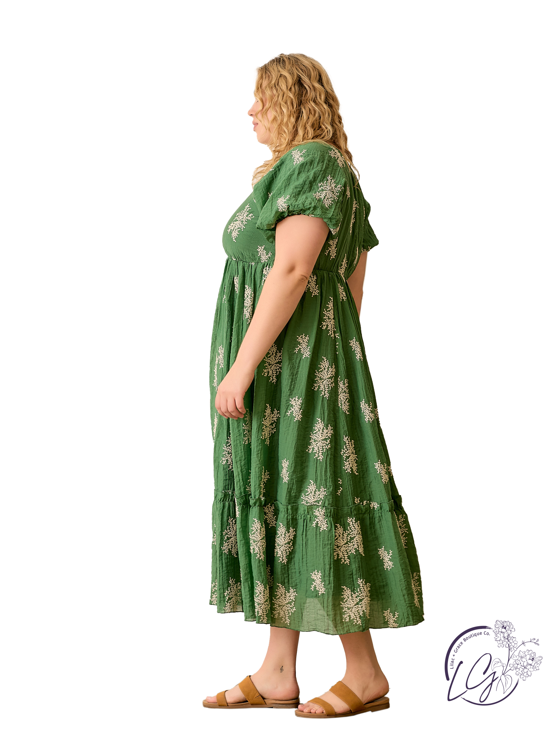 Curvy Barefoot On Soft Grass Dress Powder Blue / 1XL