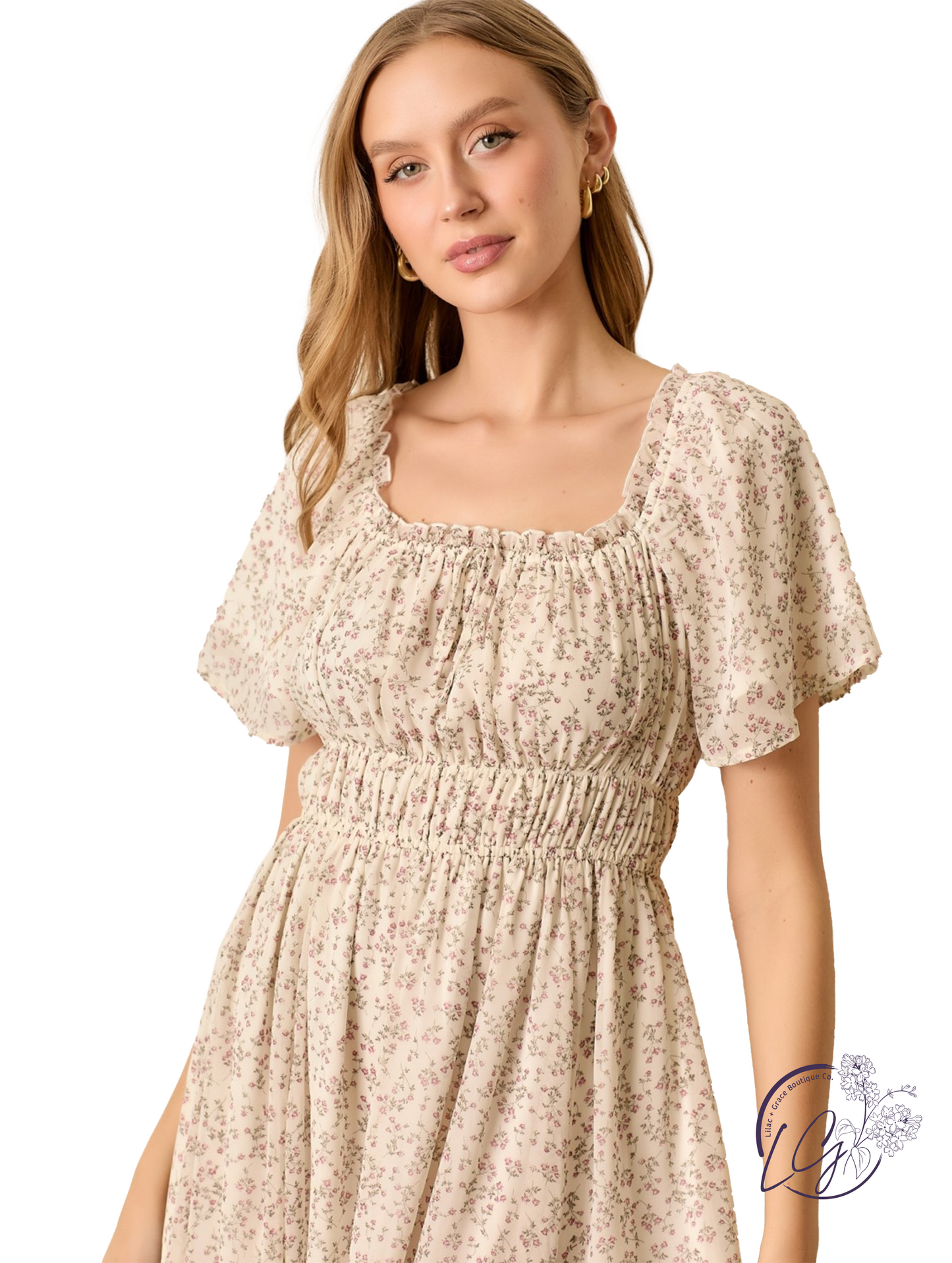 Roselight Echo Floral Midi Dress