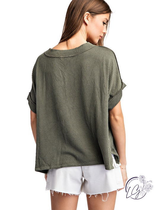Sunfield Texture V-Neck Top