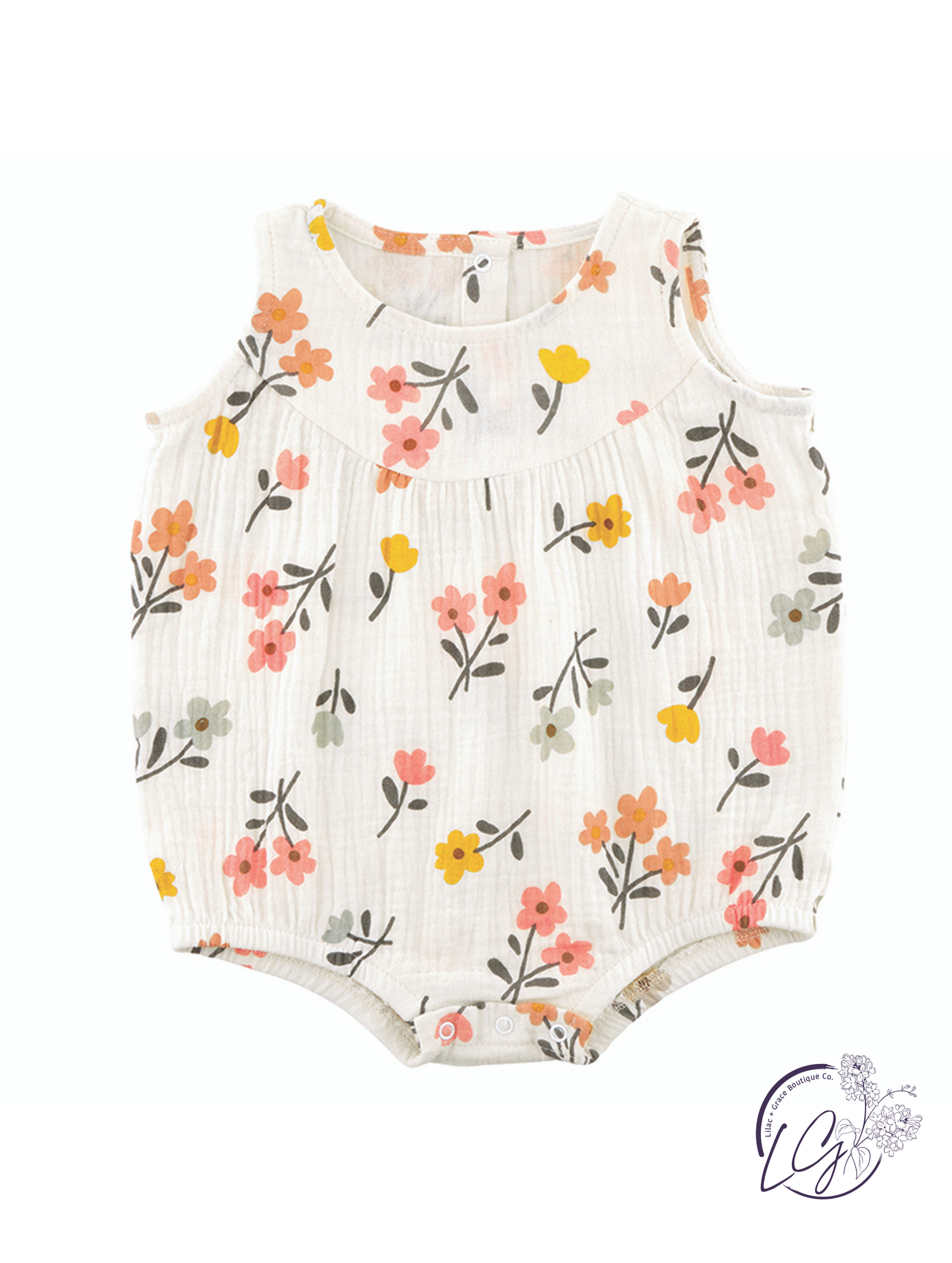 Chase the Light Sleeveless Muslin Romper – Floral