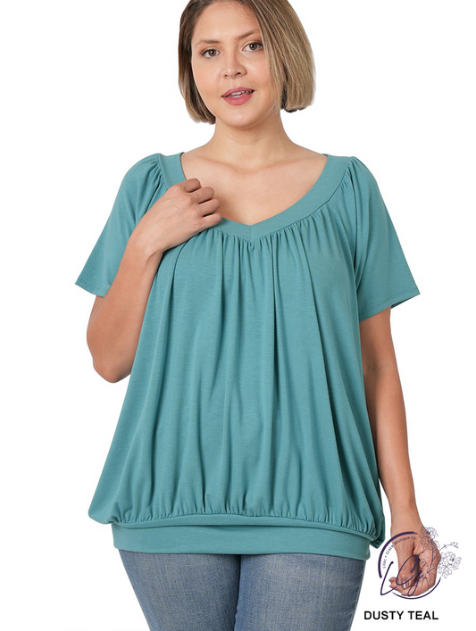 Curvy Breeze Gather Tee
