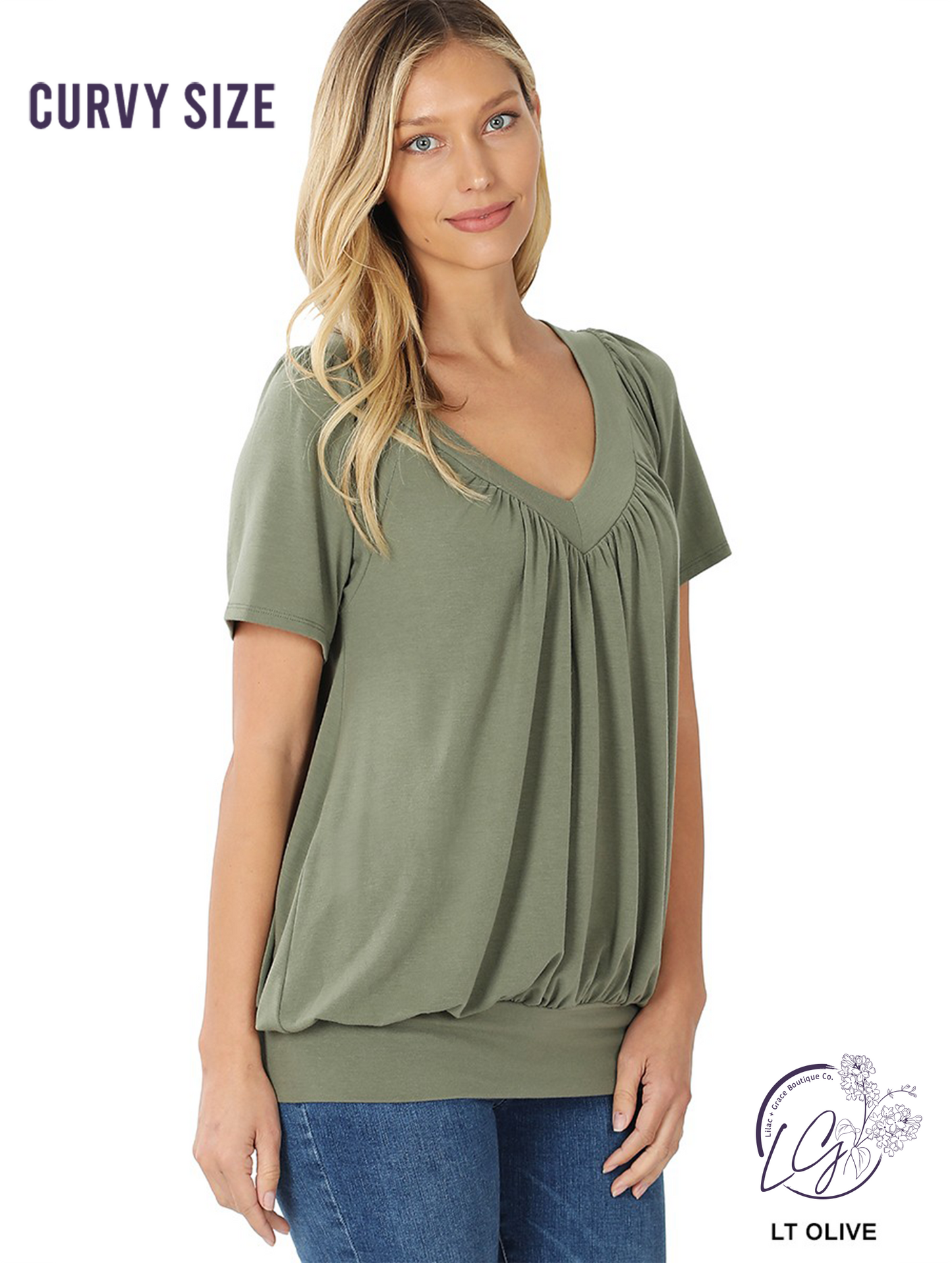Curvy Breeze Gather Tee