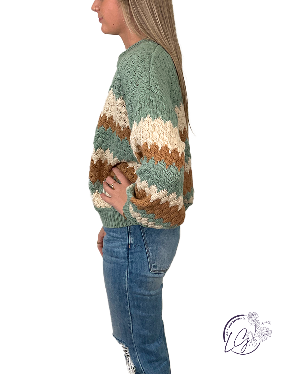 Loving Spirit Ribbed Striped Sweater