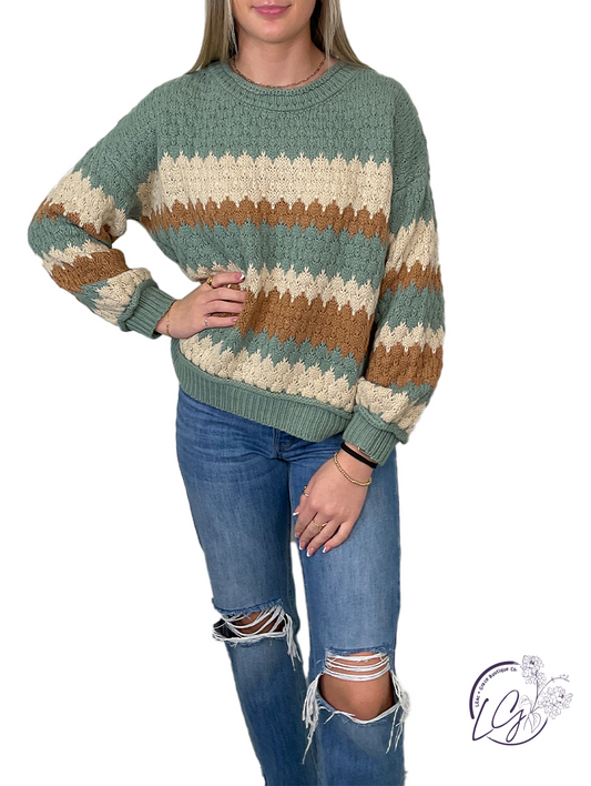 Loving Spirit Ribbed Striped Sweater