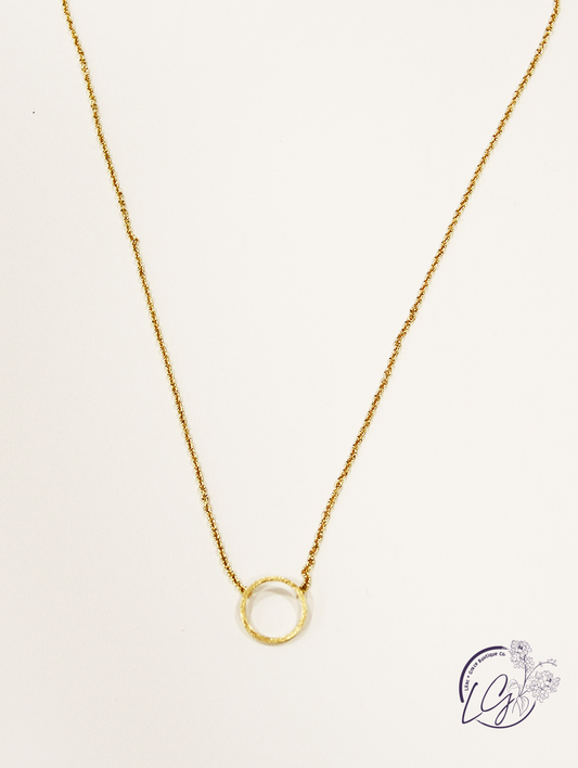 Small Brushed Open Circle Necklace