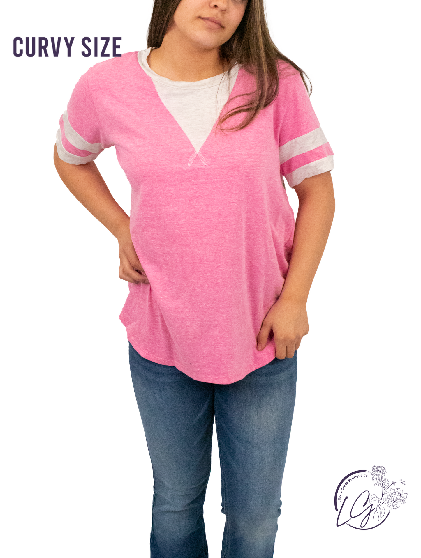 Curvy Bright & Bubbly Short Sleeve Top