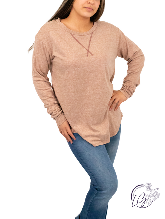 Scoop Neck Long Sleeve Top