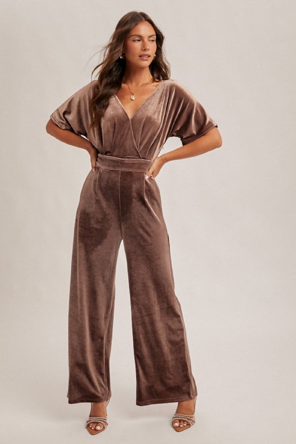 Velvet Luxe Wrap Jumpsuit
