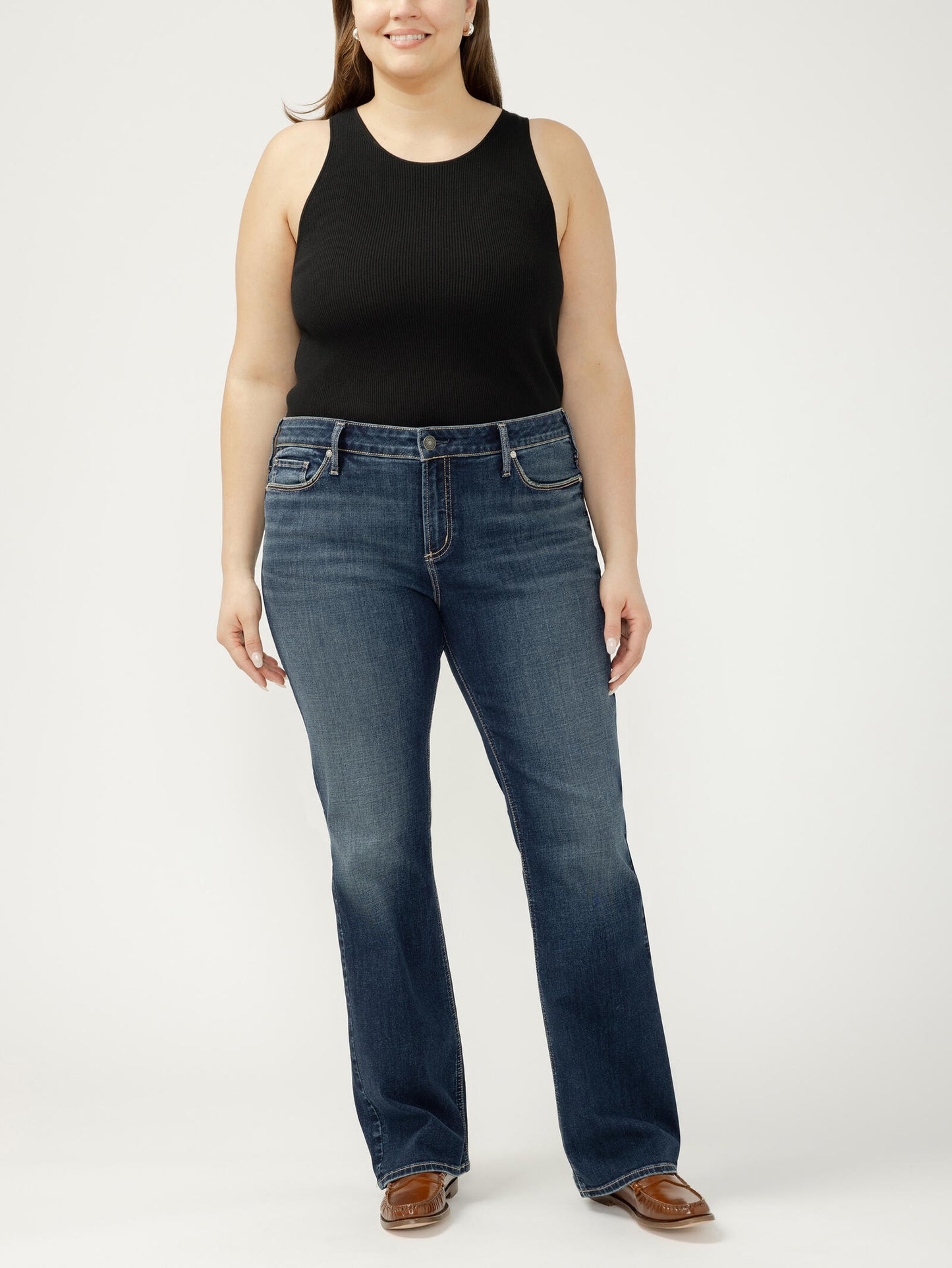 Curvy Indie Mid Rise Bootcut by SIlver Jeans