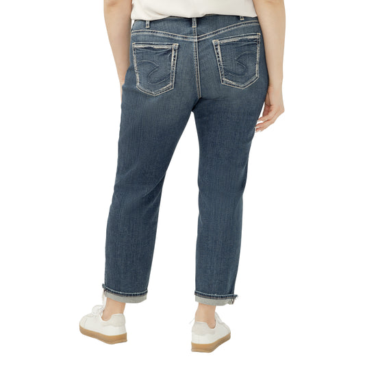 Curvy Belle Mid Rise Boyfriend Slim Leg Non-Distressed By Silver Jeans