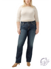 Curvy Linette Mid-Rise Slim Bootcut Jeans by Silver Jeans