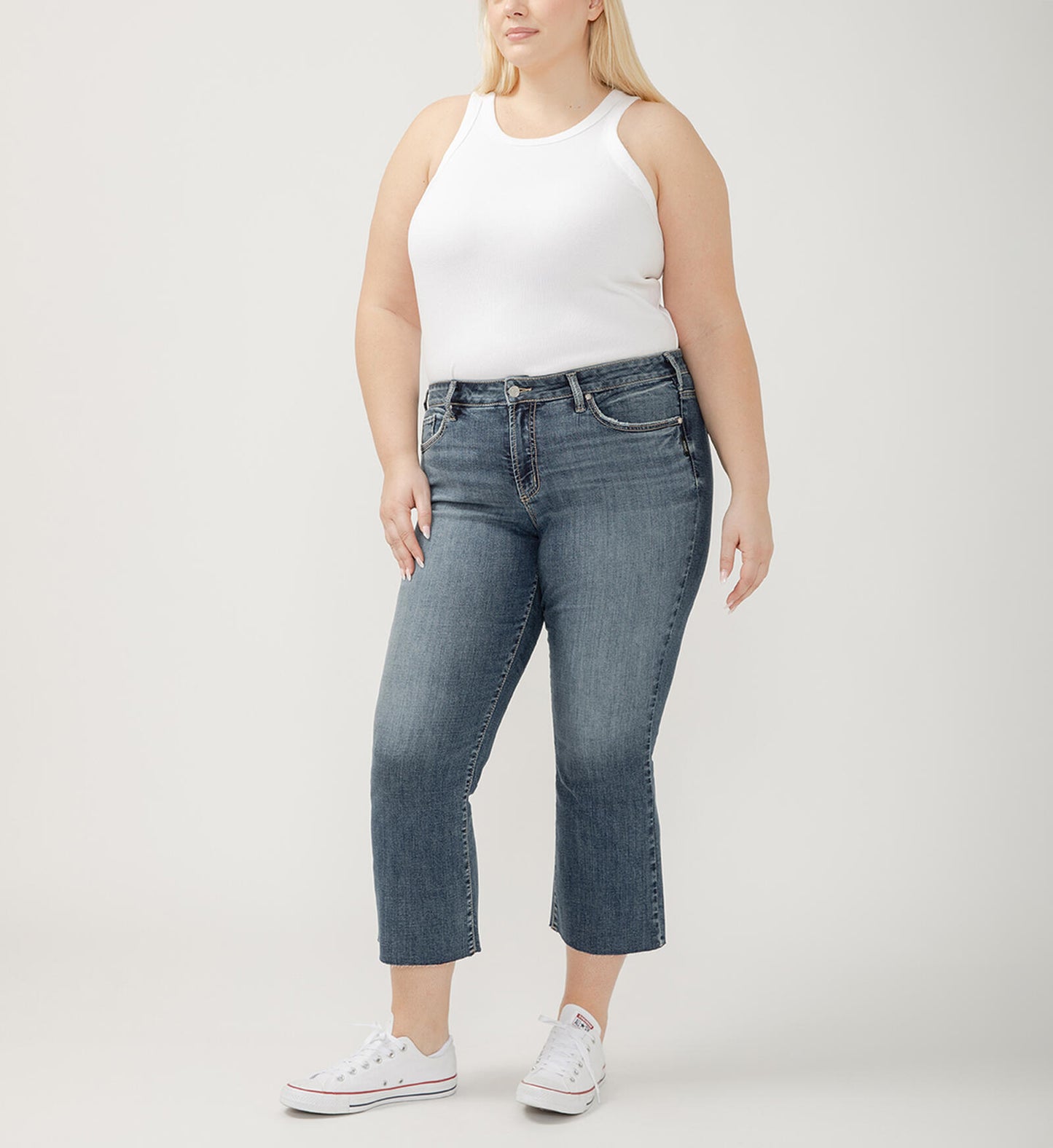 Curvy Montana Mid Rise Kick Flare Non-Distress by Silver Jeans