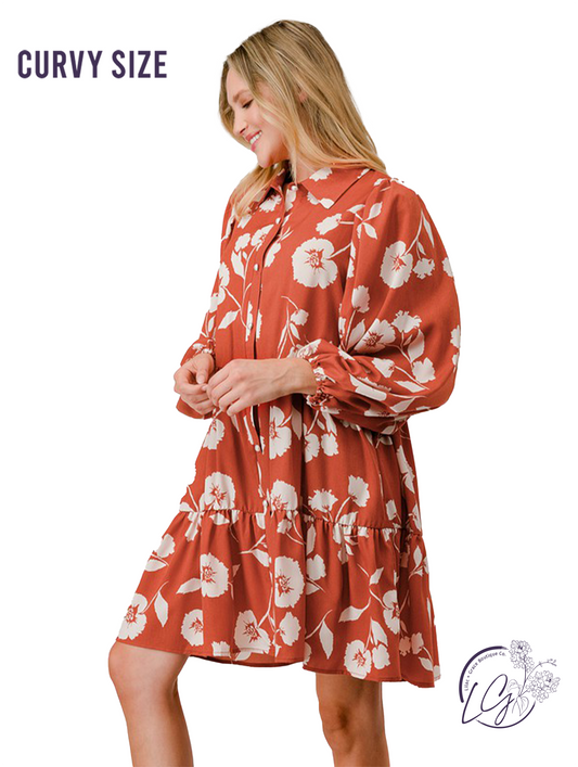 Curvy Tiered Floral Dress