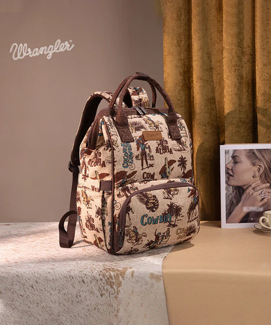Wrangler Cowboy Print Backpack Bag