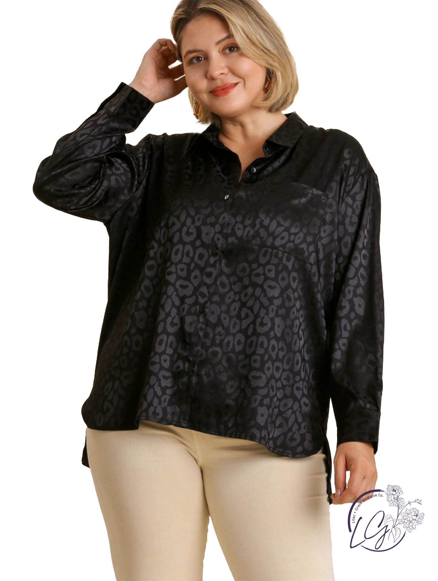 Curvy Once A Year Button Up Long Sleeve