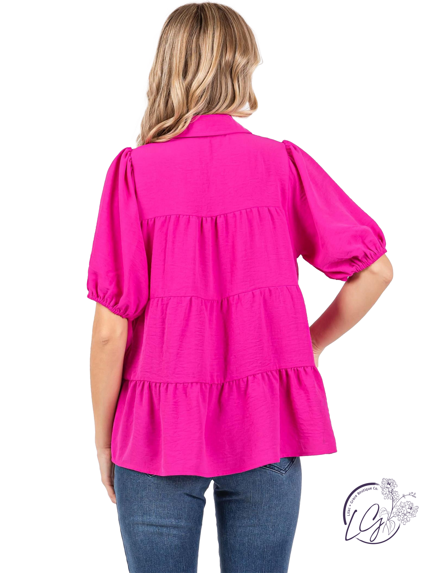 Graceful Gather Puff Sleeve Top