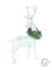 White Wood Deer W/ Wreath