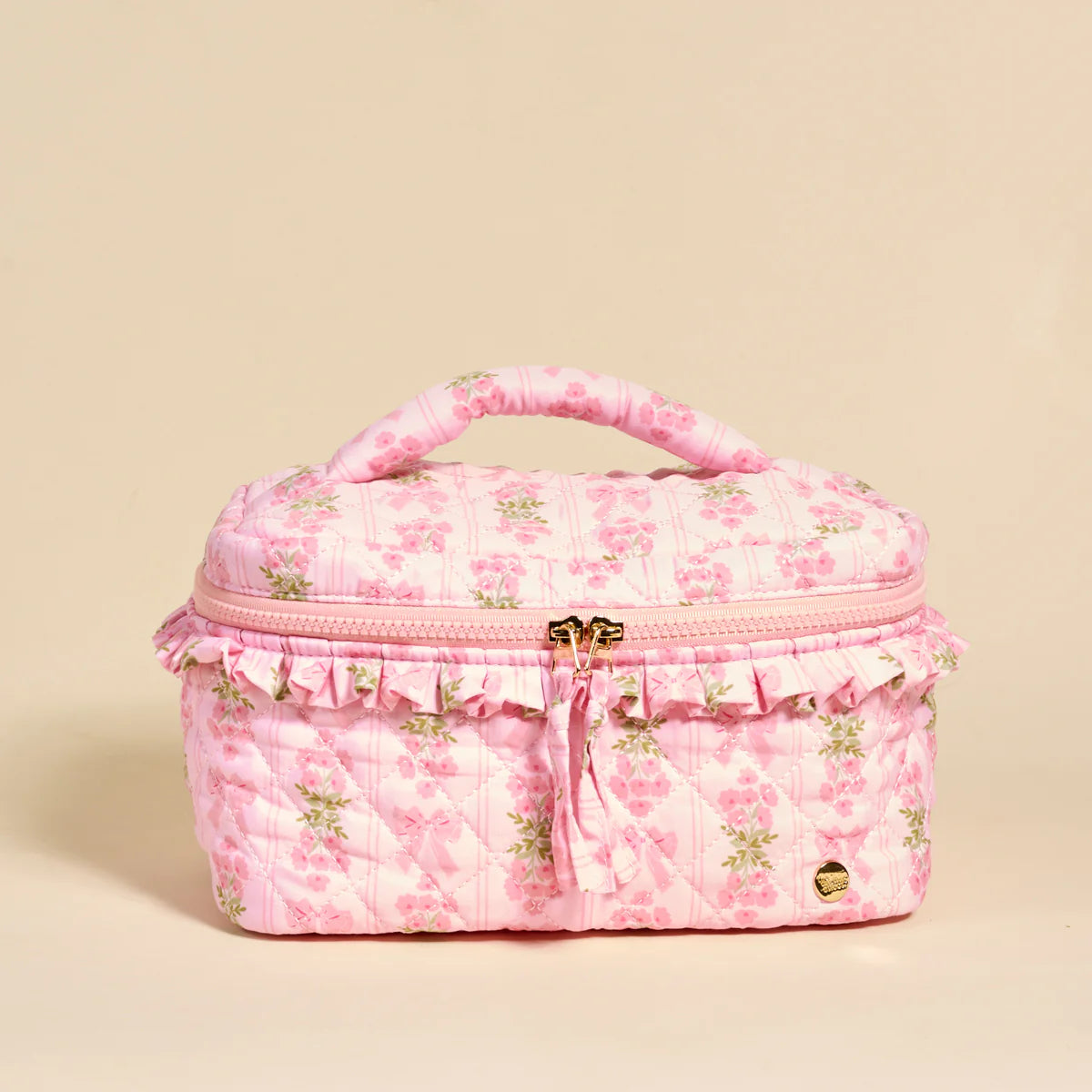 Ruffled Glam & Go Quilted Cosmetic Bag