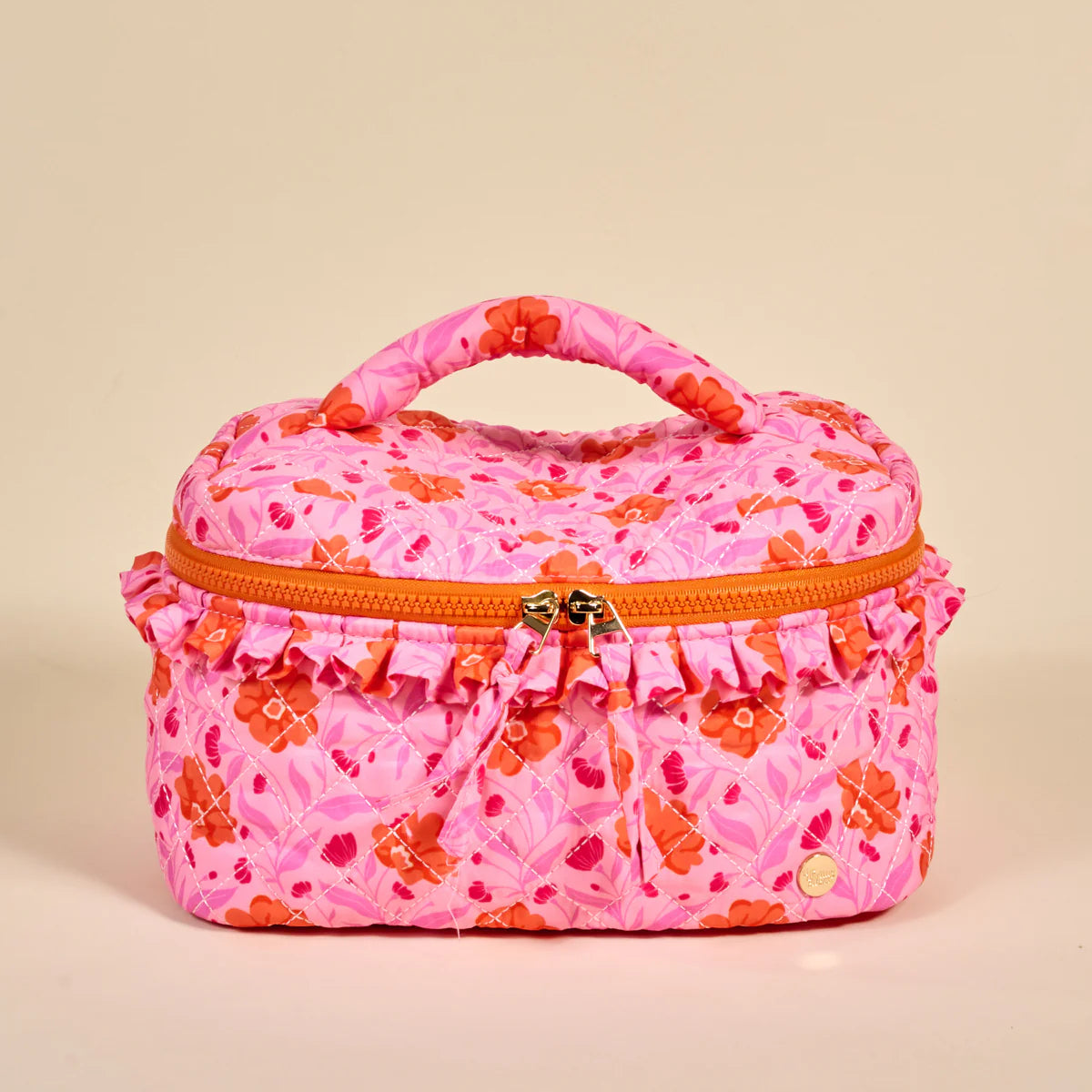 Ruffled Glam & Go Quilted Cosmetic Bag