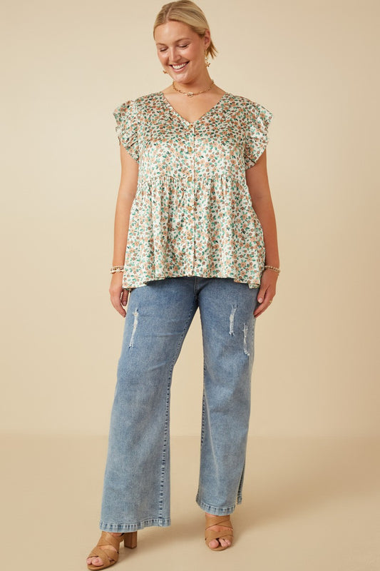Curvy Spring Fling Floral Top