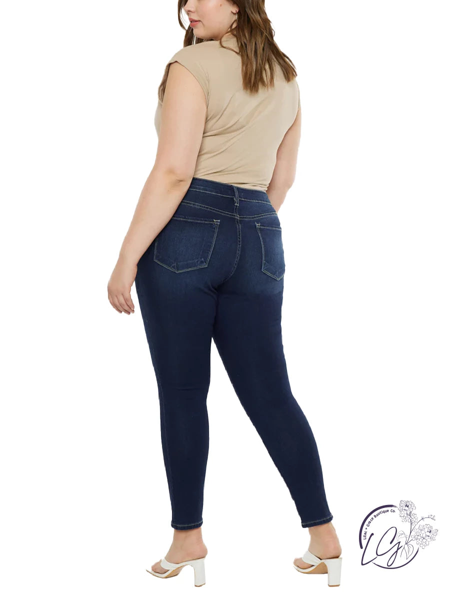 Curvy Sabrina Mid-Rise Super Skinny Jean by KanCan