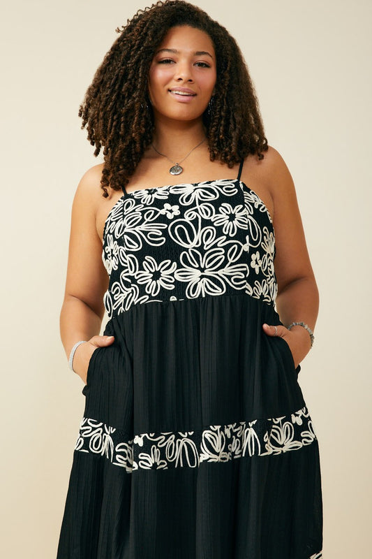 Curvy Everyday Floral Panel Dress