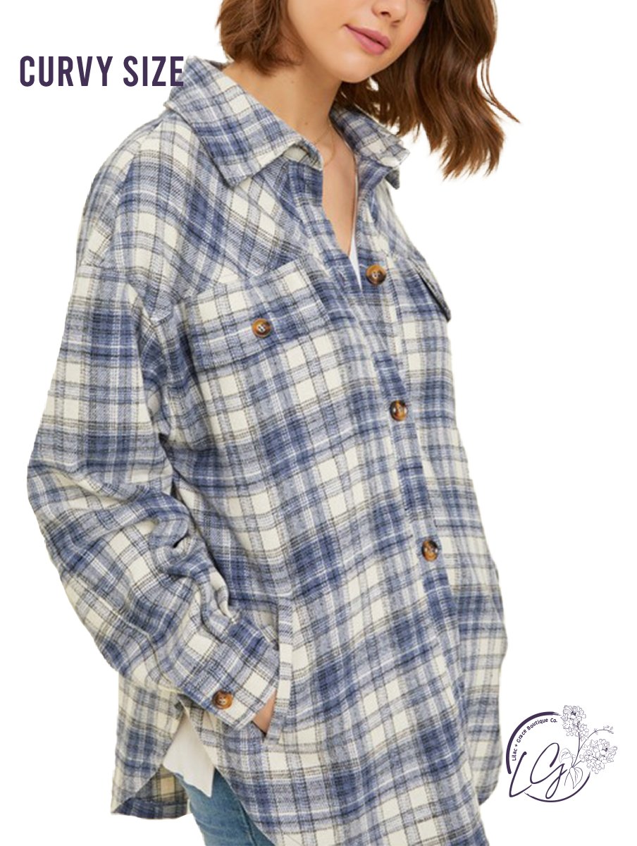 Curvy Plaid Parade Shacket