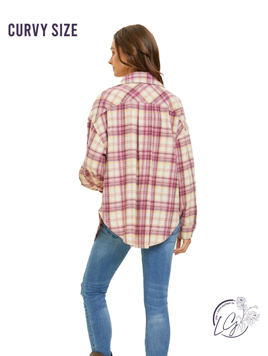 Curvy Plaid Parade Shacket