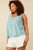Curvy Fern & Button Knit Tank