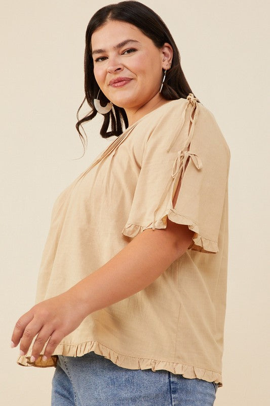 Curvy Pintuck Petal Top