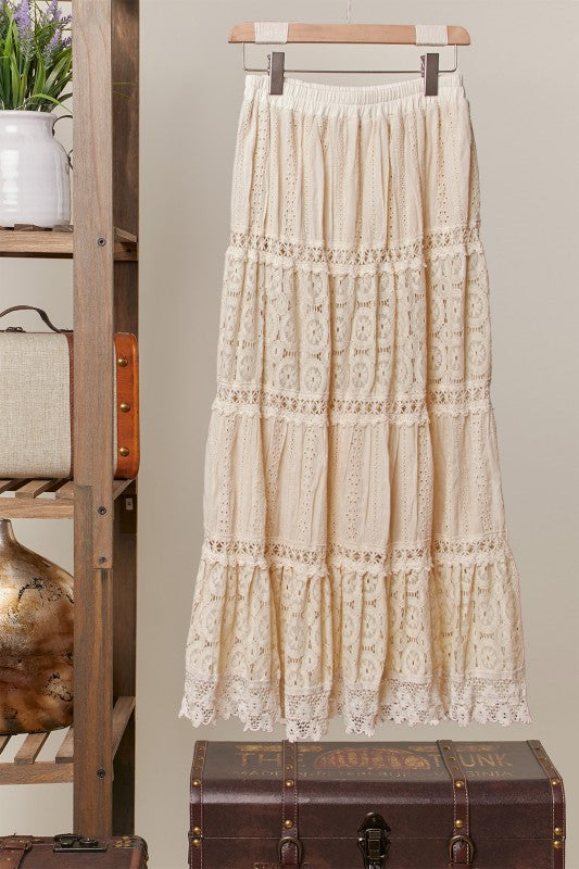 Vintage Pearl Lace Skirt