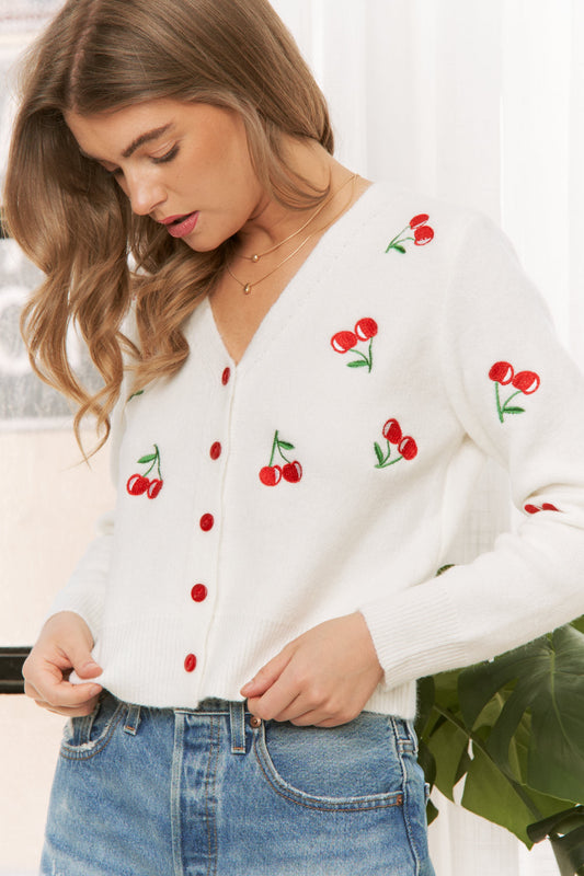 Curvy Charmed by Cherries Sweater