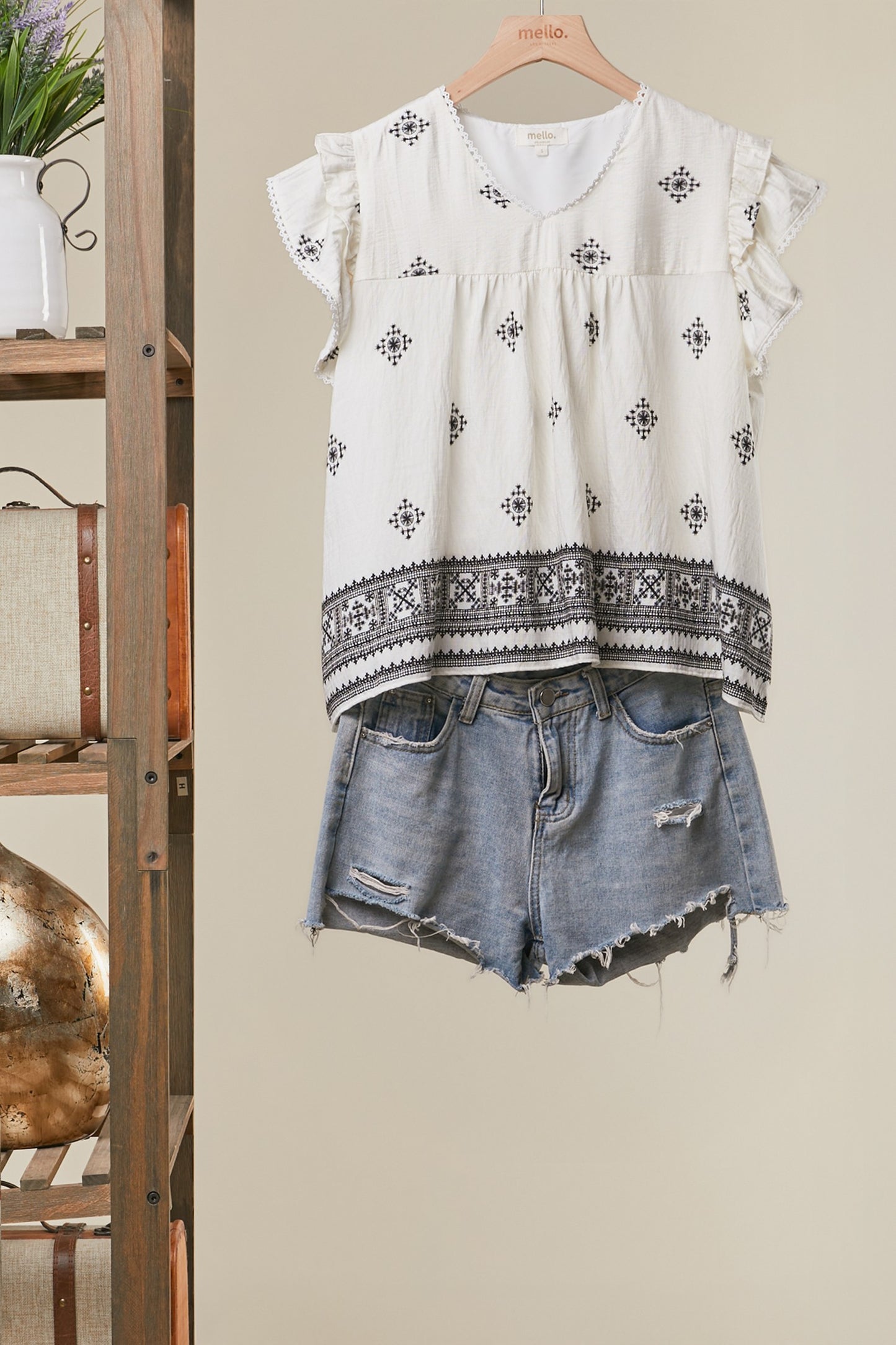 Sweet Magnolia Embroidered Blouse