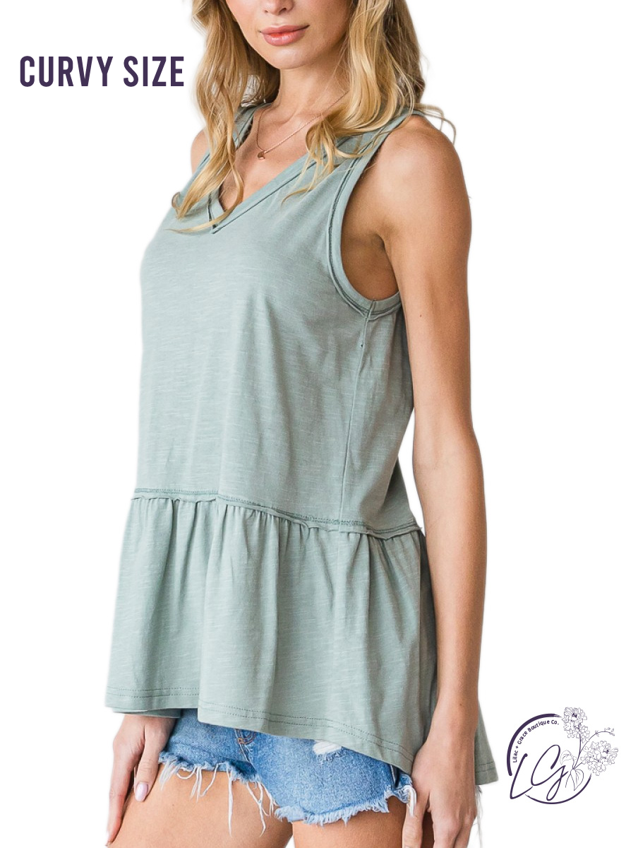 Curvy High Standards Knit Babydoll Tank