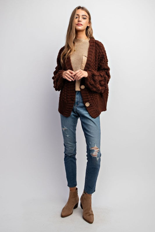 Curvy Sweet 3D Knit Cardigan